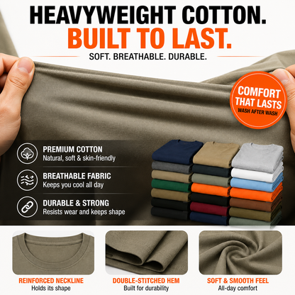⭐ Heavyweight Cotton Work T-Shirts 20-Pack Value Bundle
