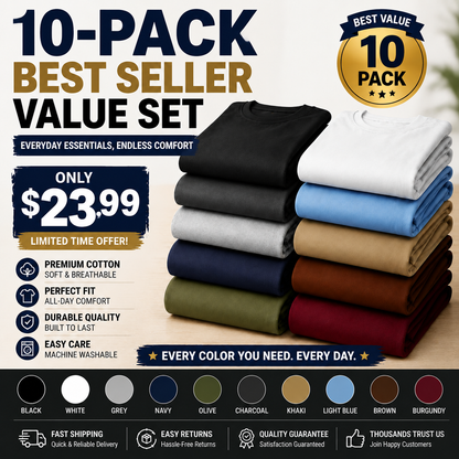 ⭐ Heavyweight Cotton Work T-Shirts 20-Pack Value Bundle