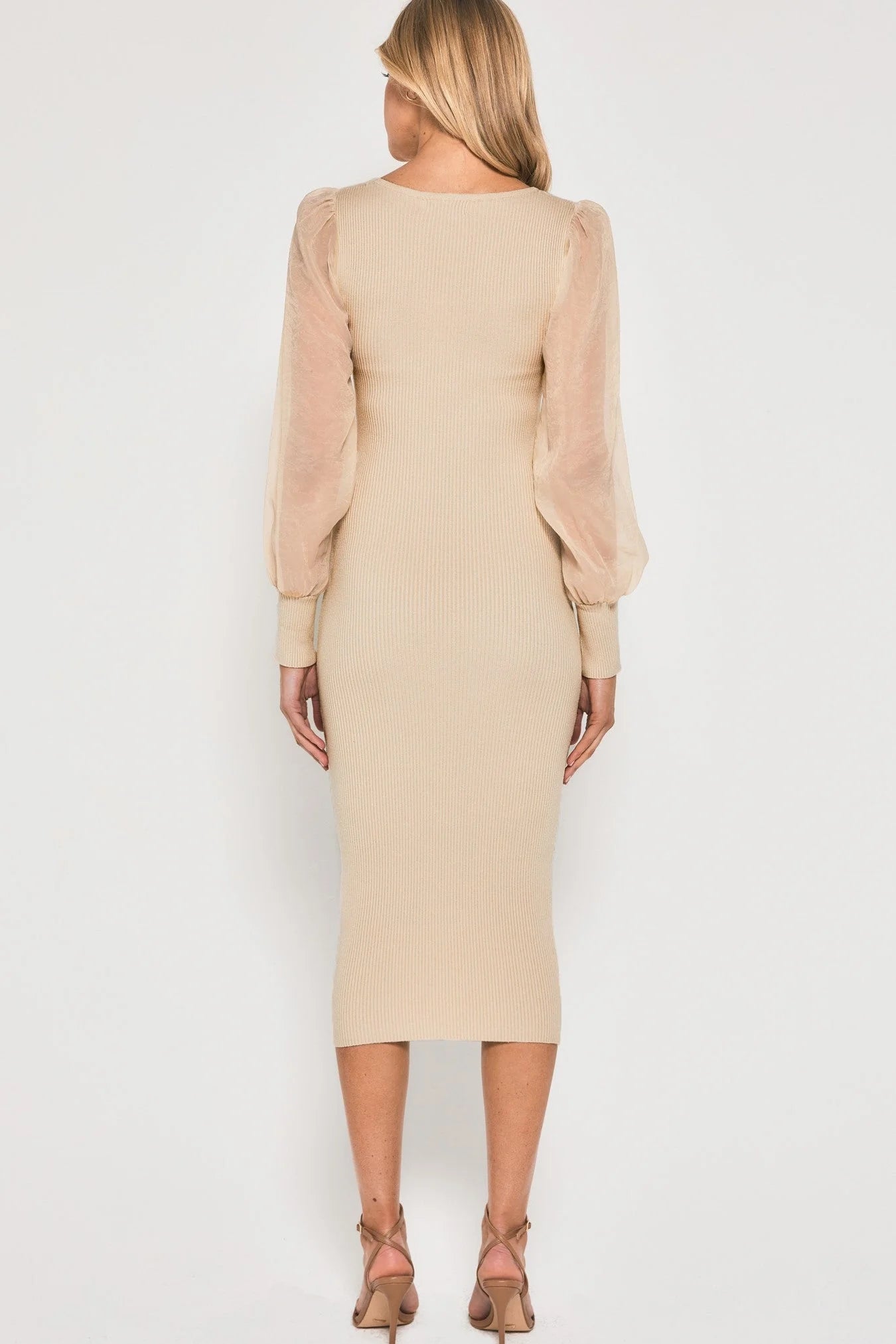 Amelia Knit Midi Dress - Cream