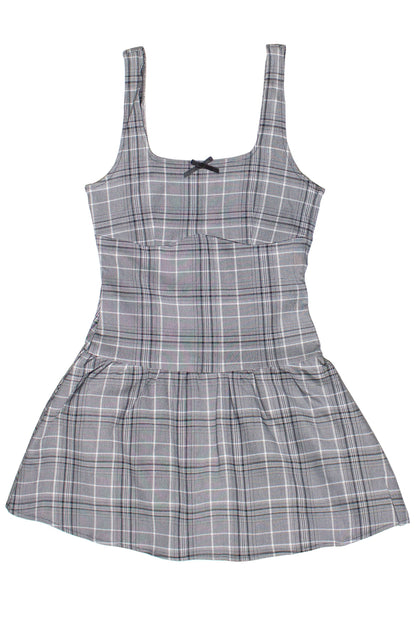 Drop Waist Plaid Mini Skort Dress