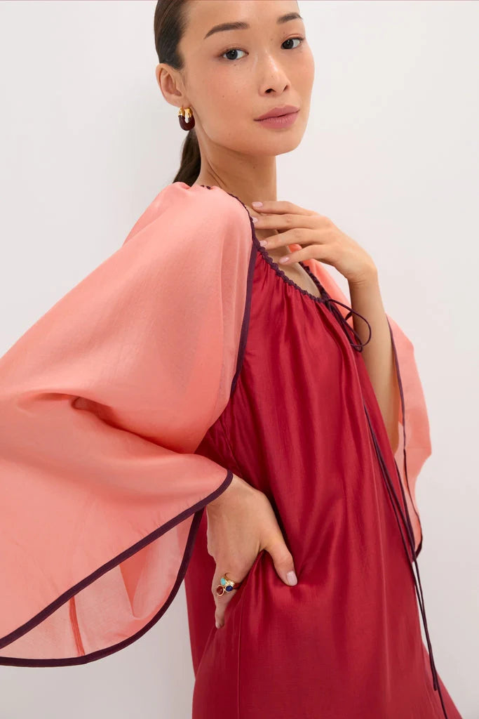 Terracotta Colorblock Organza Zola Maxi Dress