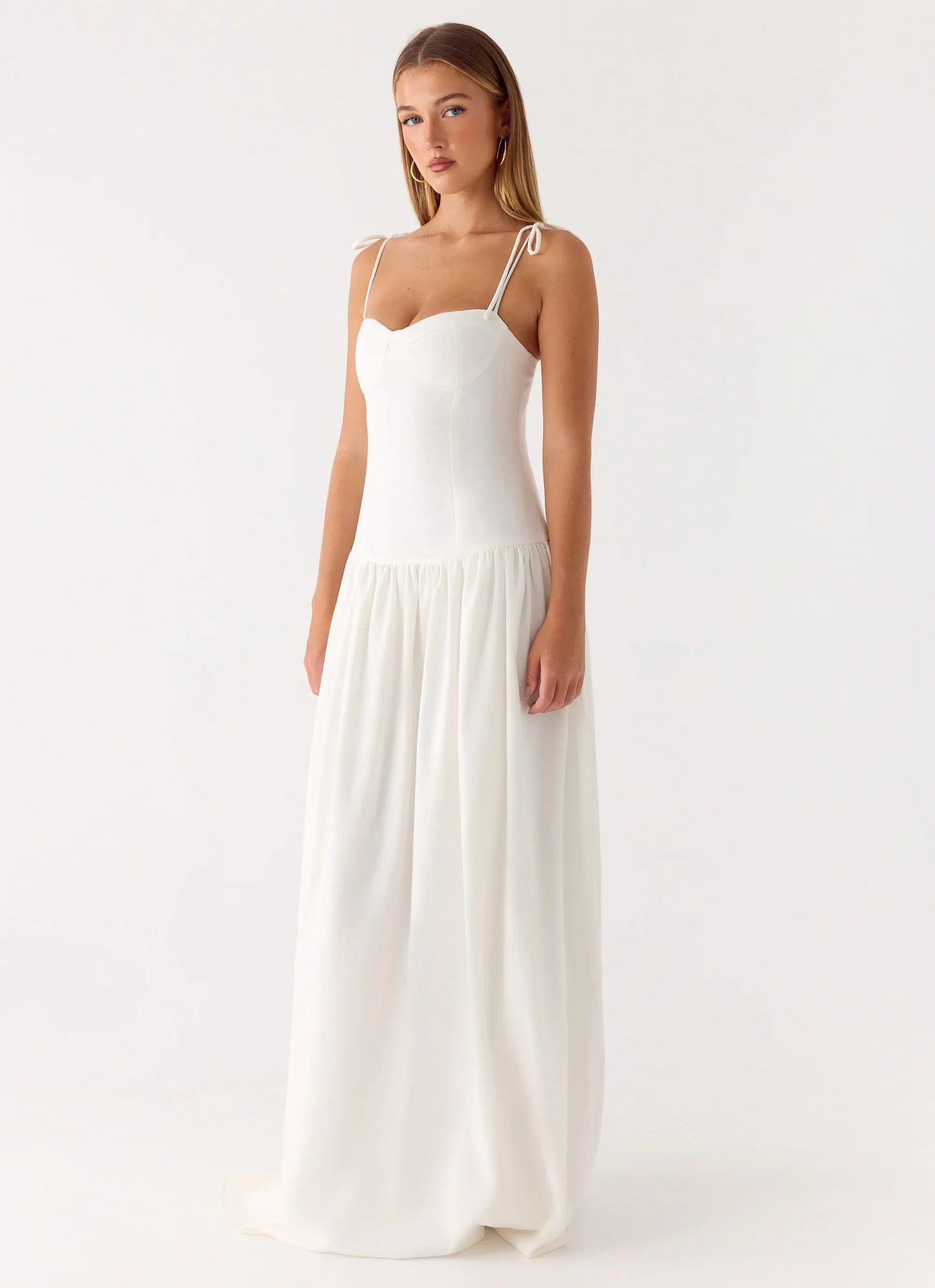 Giovanna Linen Maxi Dress - White