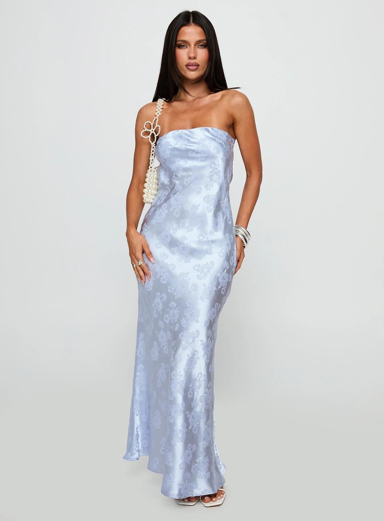 Haley Maxi Dress Blue Jacquard