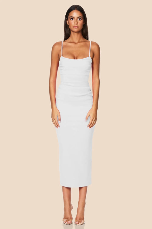 Nookie Tucked Tease Midi Dress - White