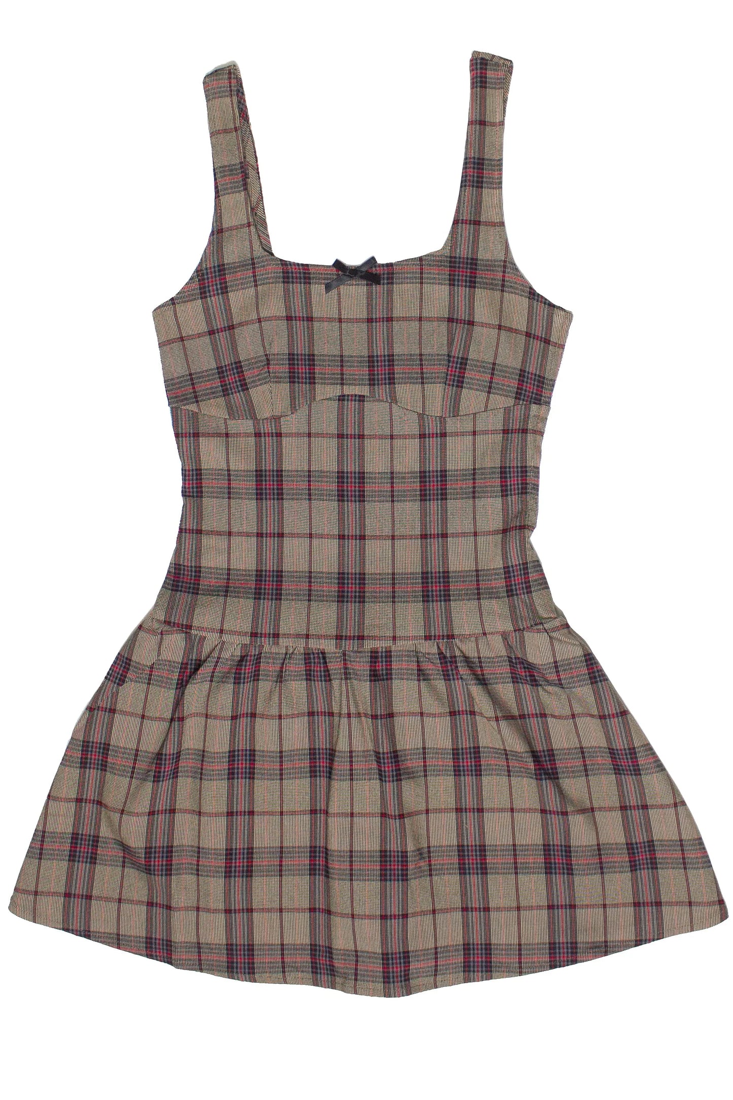 Drop Waist Plaid Mini Skort Dress