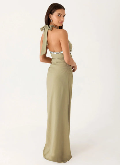 Lorela Maxi Dress - Pale Olive