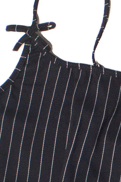 Pinstripe Bow Mini Dress
