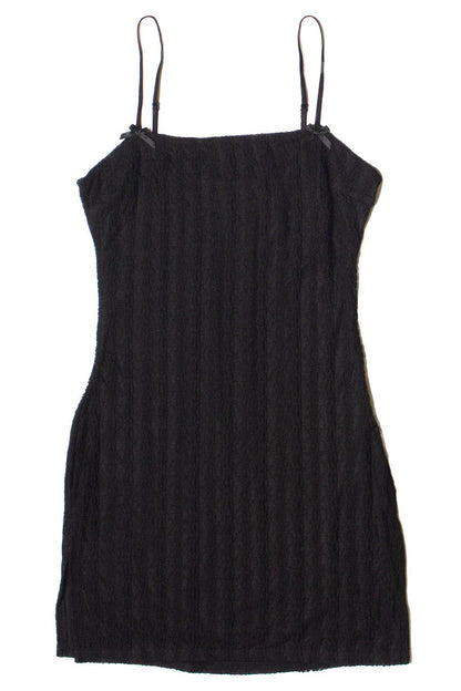 Bow Detail Lined Lace Mini Dress