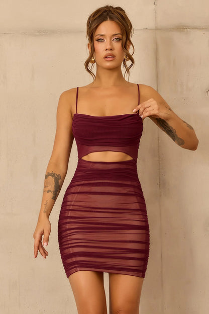 More Thoughts Mini Dress - Plum