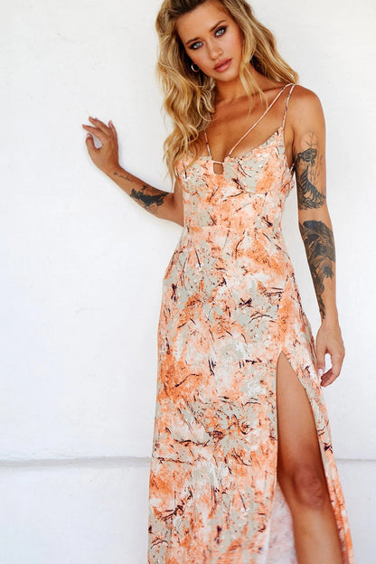 Wishbone Maxi Dress - Orange