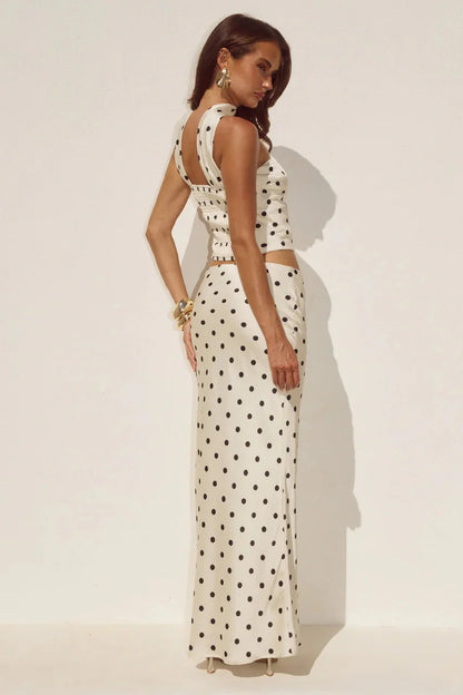 Blaine Top - Cream/Black Polka