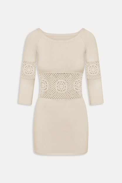 Festival Crochet Knit Mini Dress - Bunny