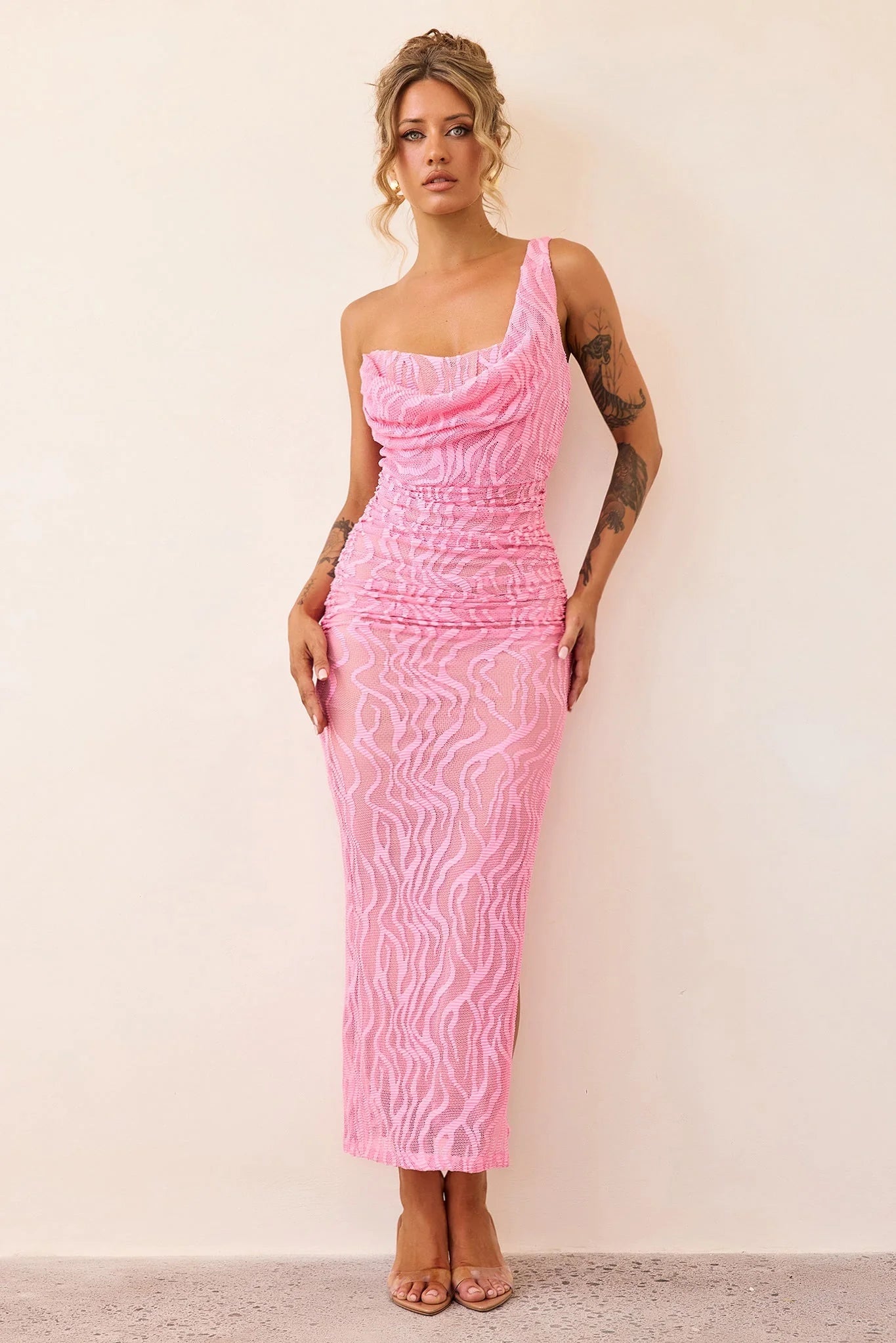 Spotlight Lace Maxi Dress - Pink