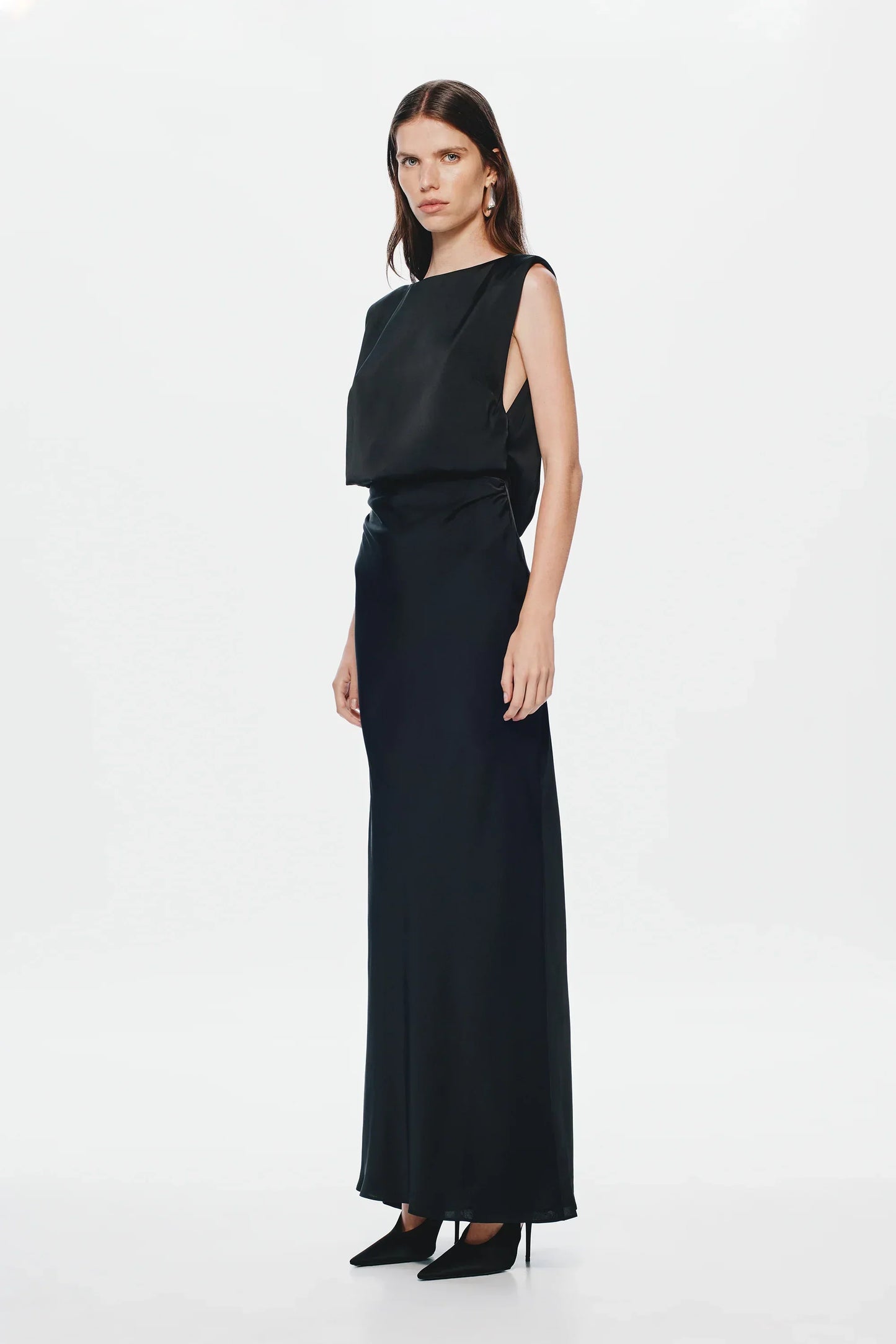 Misha Rocky Satin Dress - Black