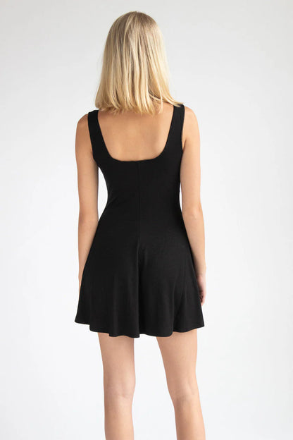 Ribbed Rose Bud Skater Dress