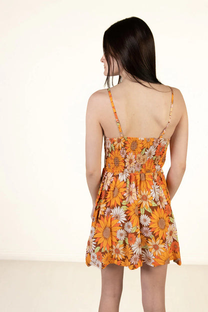 Padded Cup Floral Mini Dress
