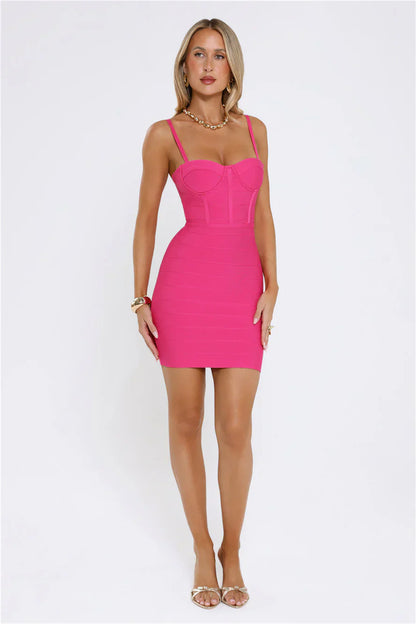 Iconic Edge Bandage Mini Dress Pink