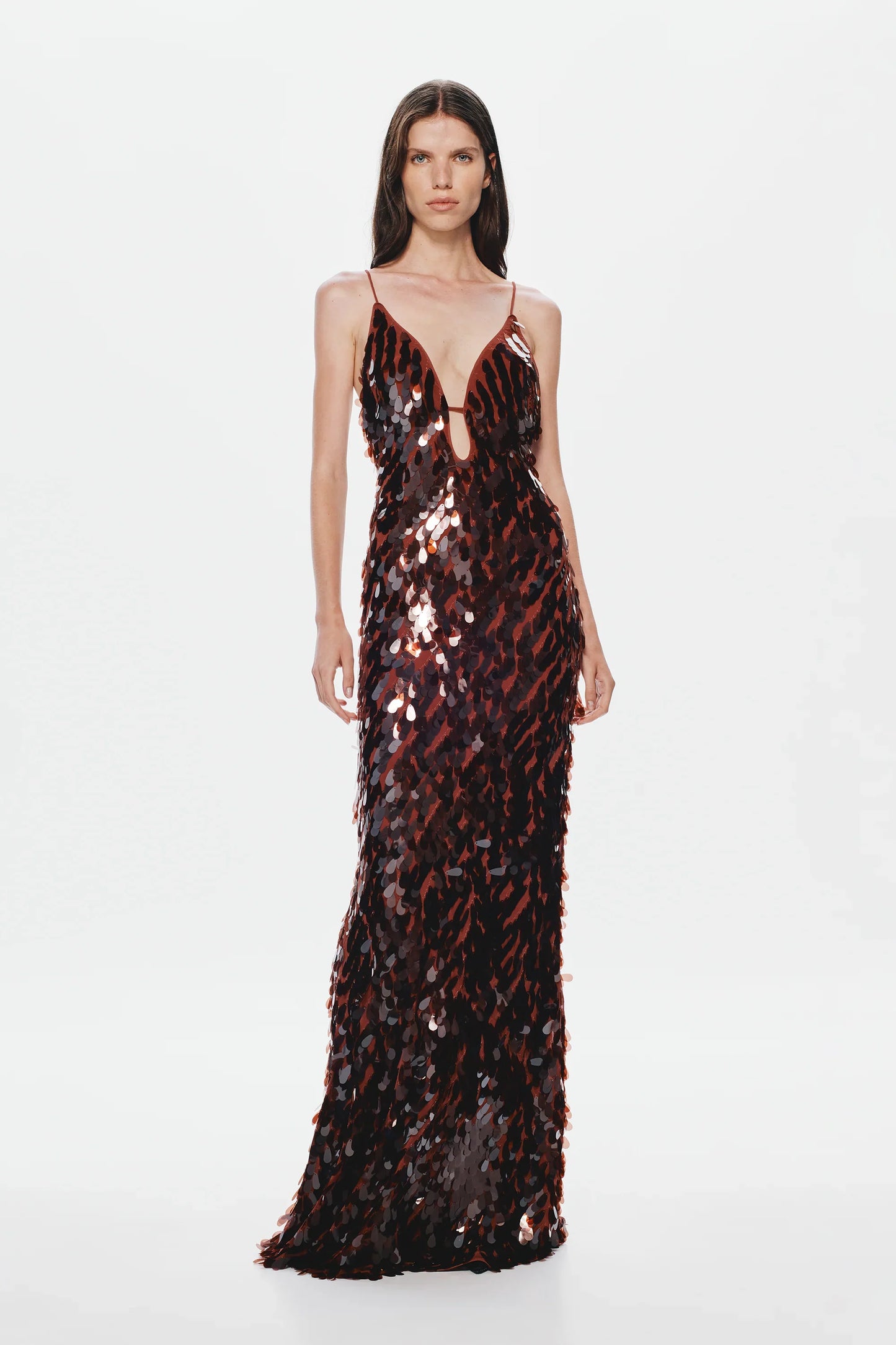 Misha Sapphire Sequin Maxi Dress - Fig