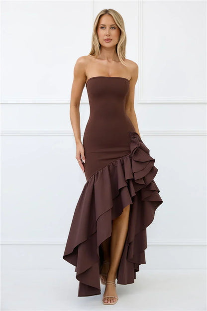 Extravagant Events Strapless Maxi Dress Brown