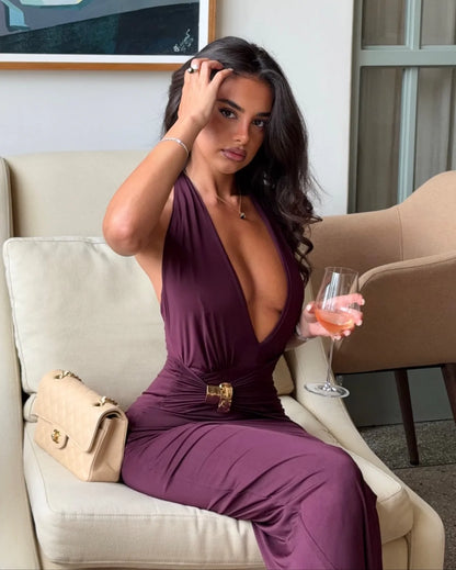 Nookie Portia Halter Maxi Dress - Wine