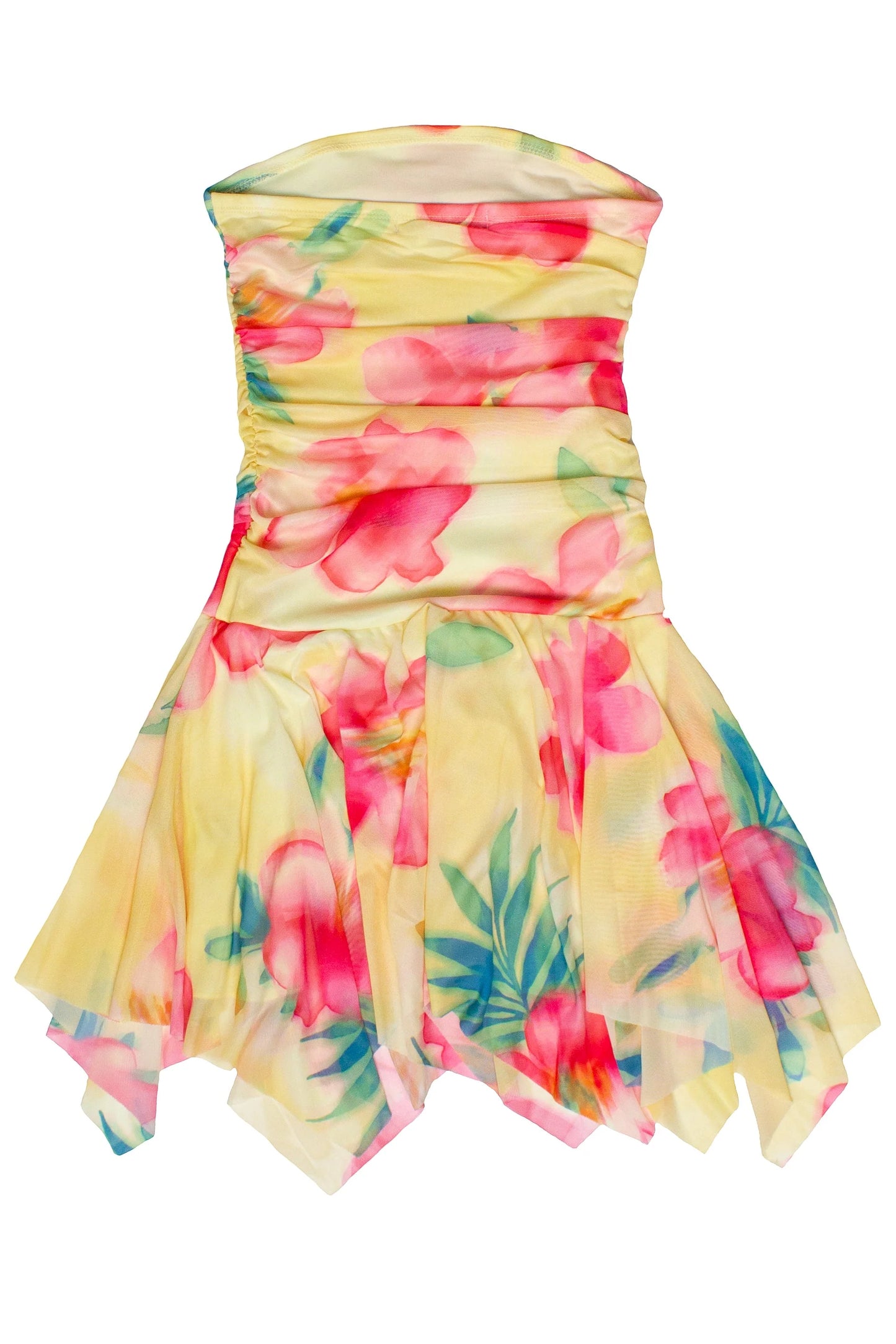 Tube Top Hanky Hem Mini Dress