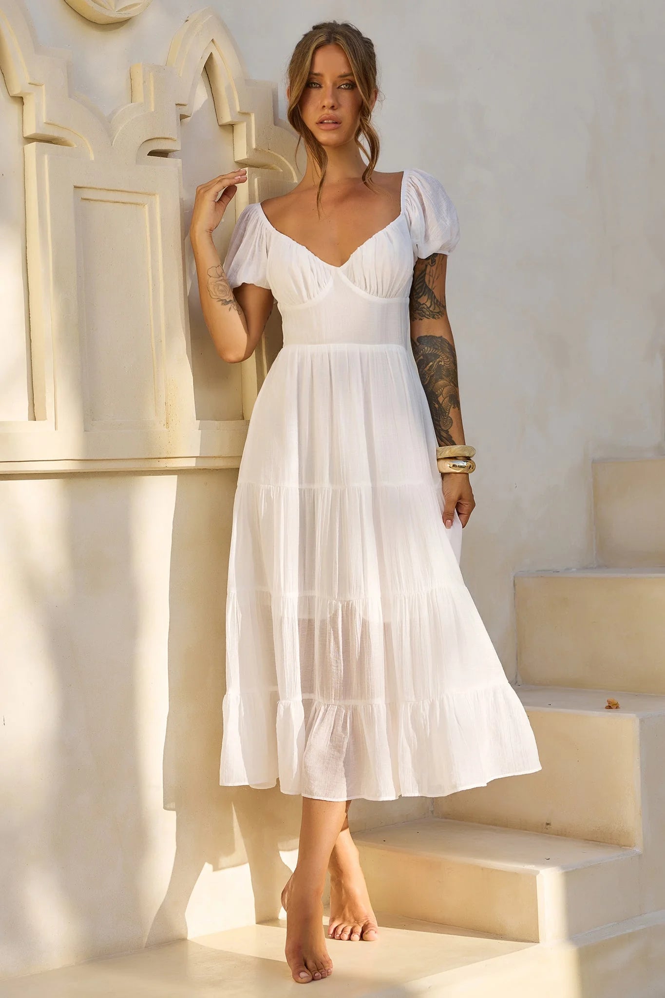 Sweetest Tea Maxi Dress - White