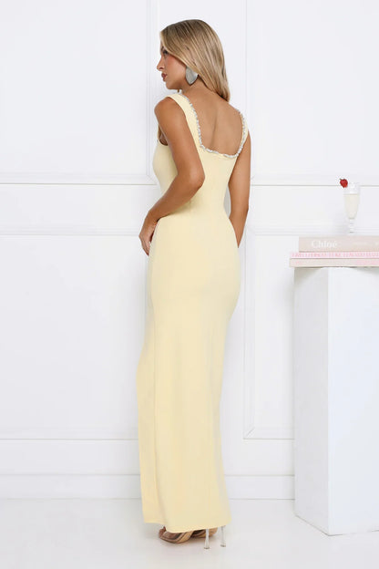 Exotic Soirée Maxi Dress Yellow