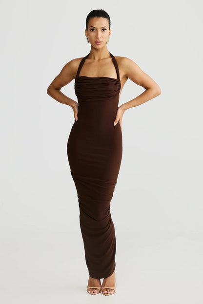 Chloe Dress - Espresso Brown
