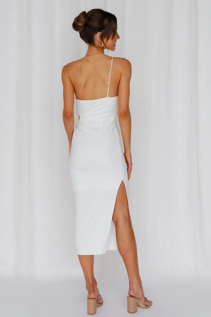 Smooth Lines Midi Dress White