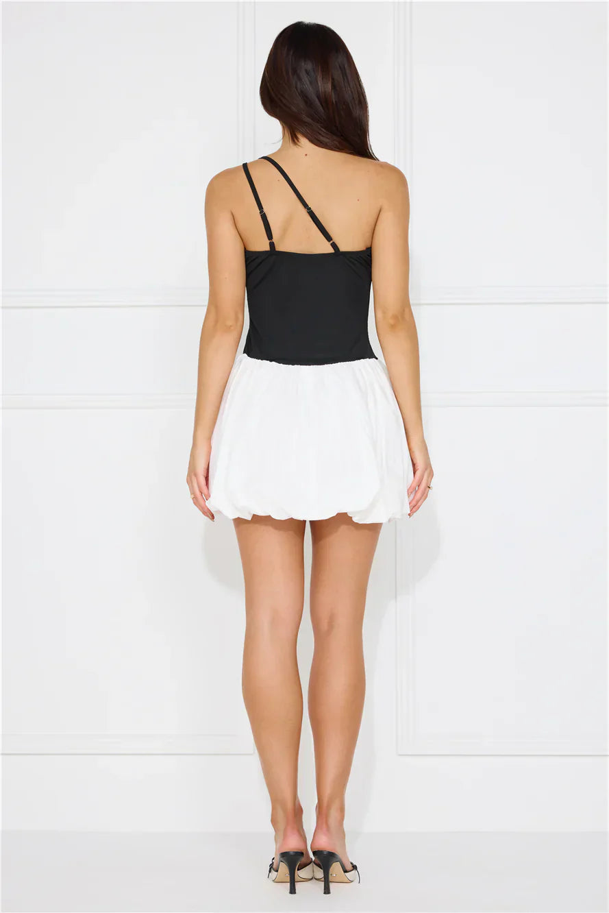Cotton Clouds One Shoulder Mini Dress White