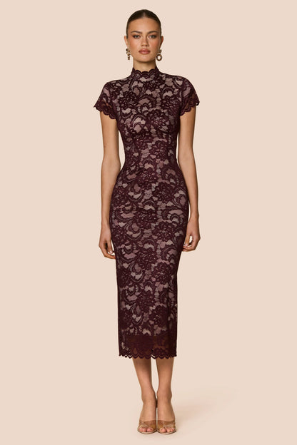 Nookie Alessia Midi Dress - Wine